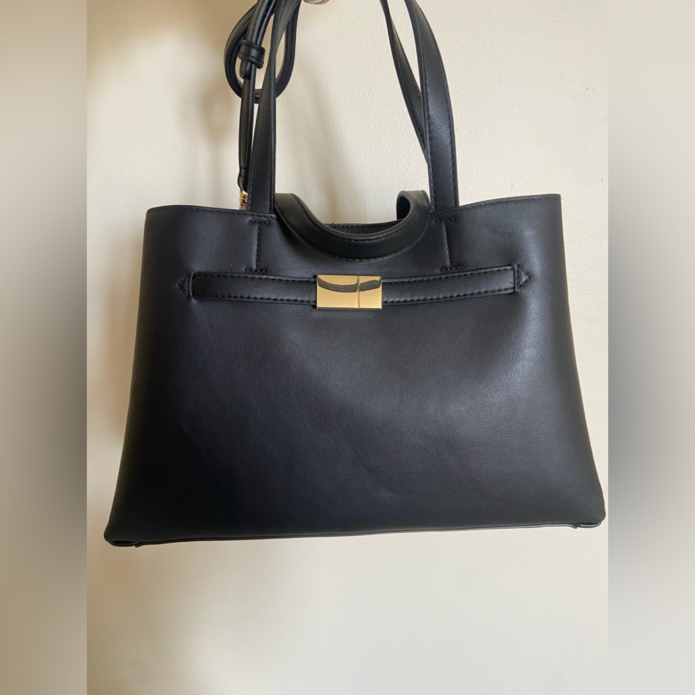 Black Leather Tote Bag